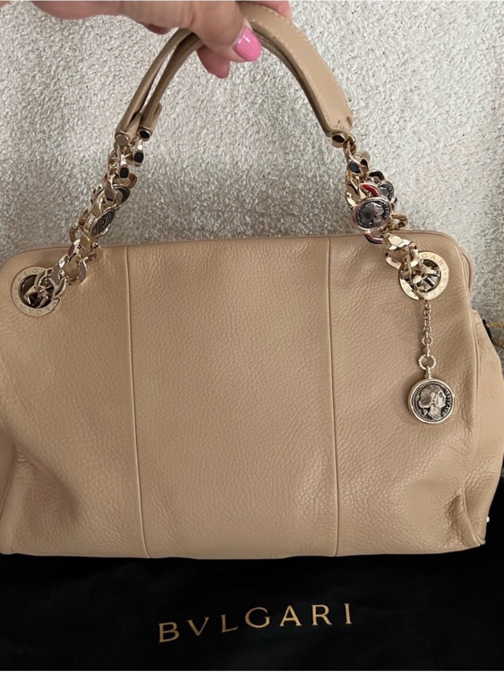 Bvlgari Monete Beige leather Handbag